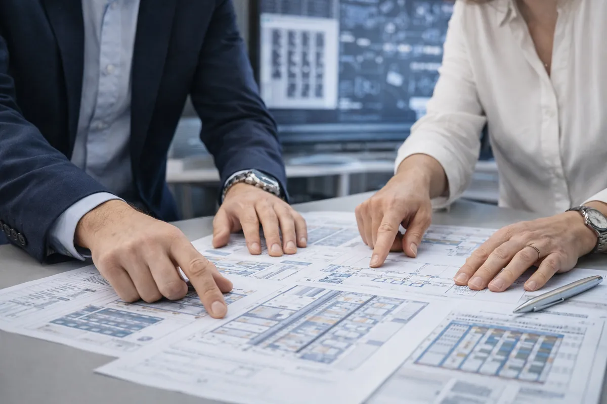 IT specialists planning data center infrastructure