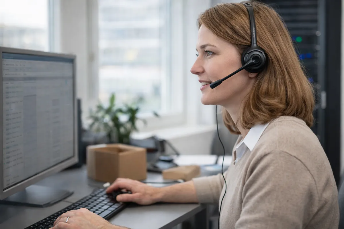 IT service desk specialist providing customer support